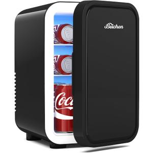 BEICHEN Mini Fridge, 6 Liter / 8 Can Small Refrigerator for Bedroom, Car, Office & Dorm, 110V AC/DC Portable Thermoelectric Cooler & Warmer for Skincare, Food, Drinks, Black
