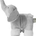 6" Stuffed Elephant Plush Animal for Baby, Soft Light Gray Toy with Striped Ears, Safari Nursery Decor, Gender Neutral for Newborns, Infants & Toddlers