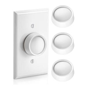 4 Pack Rotary Dimmer & Fan Control Knob, Fits 0.25" D Shape Shaft, Compatible with Leviton Trimatron (26115-Type) Dimmer (White)