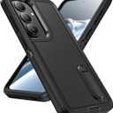 for Samsung Galaxy S26 Plus Case with Kickstand Case 3-Layer Military Grade Protective Case Cover Silicone Heavy Duty Rugged Shockproof for Galaxy S26+ Plus Phone Case (Black+Black)