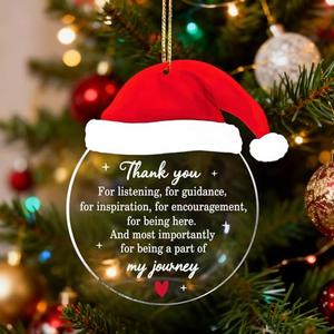 Thank You Gifts for Women, Thank You Ornament, Appreciation Going Away Retirement Gifts for Coworker Friend Teacher Boss, Acrylic Hanging Decoration Christmas Ornament