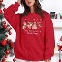 MYHALF Christmas Sweatshirt Women Xmas Shirts: Oversized Merry Christmas Crewneck Sweater Funny Magical Snowman Graphic Tops (Red, L)
