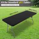 LURKA Rectangle PU Leather Table Cover/Tablecloth with Elastic Fitted Edge  Waterproof, Oil-Proof, Scratch-Resistant, Wipeable Protector for Dining, Kitchen, Outdoor Picnic, Party (Black, 4FT) (48" x 30" (Rectangular))