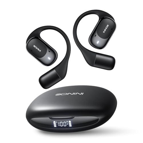 Eonini Open Ear Headphones Wireless Bluetooth Earbuds with Smart Power Display, 40H Playtime, Clear Calls, Secure Fit, IPX5 Waterproof Sports Earbuds for Workout, Running