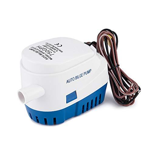 Dontmiss Automatic Submersible small Boat Bilge Pump 12v 750gph Auto with Float Switch，Snap-Off Strainer 3/4 inch (19mm) Outlet Dia, bilge pumps for boats, Ponds, Pools, Caravan RV