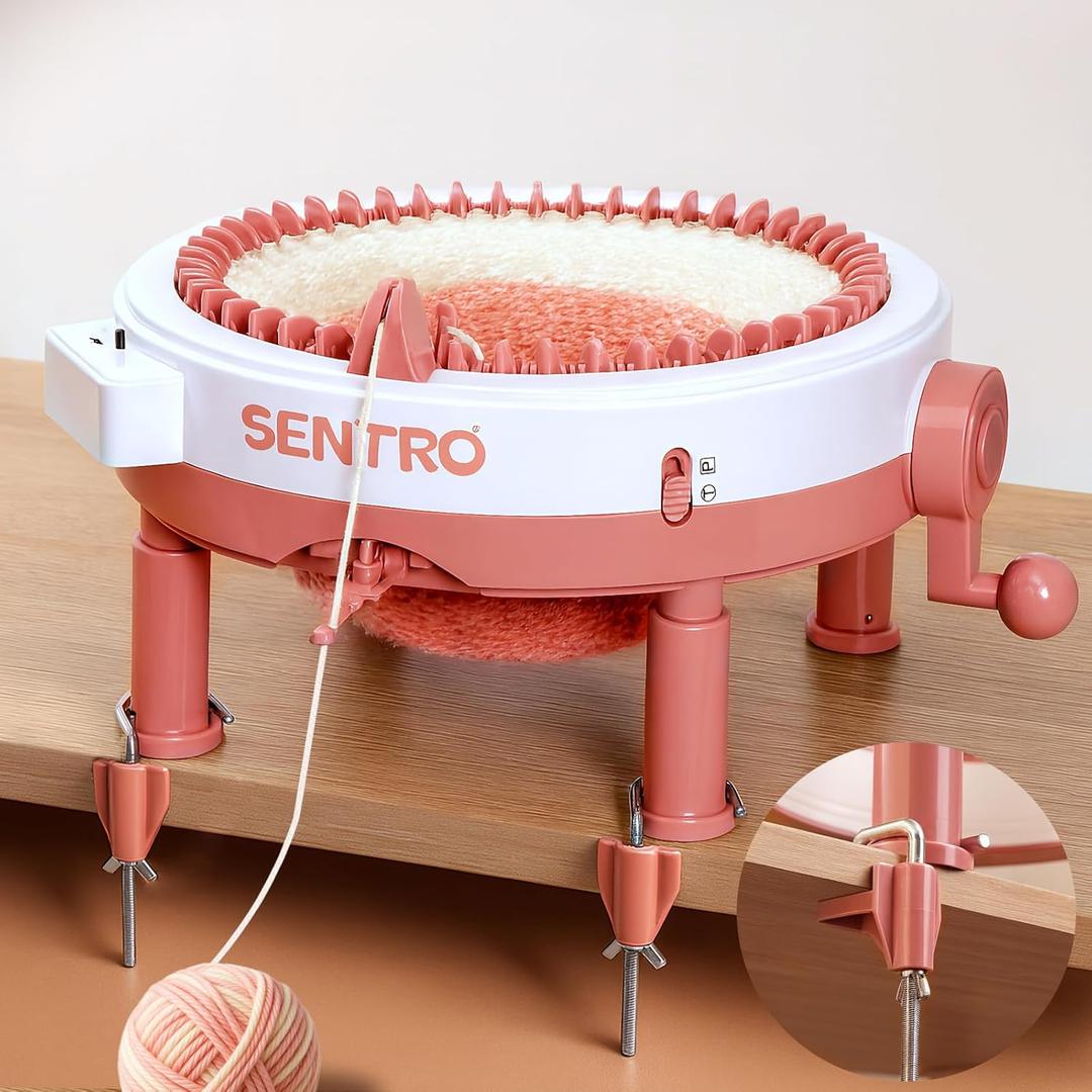 BZVV Knitting Machine for SENTRO 48 Needles Smart Knitting Crochet Machine with Row Counter for Adults and Beginners, Knitting Board Rotating Double Loom (Upgraded Version)