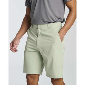 Real Essentials 1 Pack: Mens 9" Golf Shorts Pockets - Flat Front Casual Work Workout Active Hiking Sport (Medium)