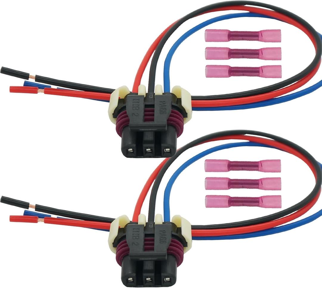 2 Pcs 3 Wires Front Turn Signal Lights Wiring Harness Connector Pigtail Plug for Freightliner Cascadia 2008-2017 for Columbia M2 Replaced OE# A0651907007