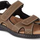 DOCKERS Mens Newpage Outdoor Sport Sandals for Men - Memory Foam Comfort and Adjustable Straps (15 Wide, Dark Tan)