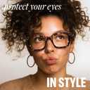 IBOANN Oversized Blue Light Glasses for Woman, Funky Fashion Glasses With Preppy Look, Reduce Screen Fatigue Computer Glasses