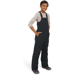 Lands' End Unisex Kids Squall Waterproof Adjustable Insulated Iron Knee Snow Bib Overalls, Size 6, Black