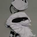 Snwquik 4 Pcs Ghost Costume Adult with Accessories, Ghost Costume Women Poncho/ Bag/ Headband/ Tights Halloween Cosplay, One Size