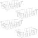 Orgneas Freezer Organizer Bins Metal Wire Storage Baskets for Upright Refrigerator Chest Freezer, Kitchen Pantry Storage and Organization for Fruit Vegetable Soda Cans Toys and Snacks, Set of 4