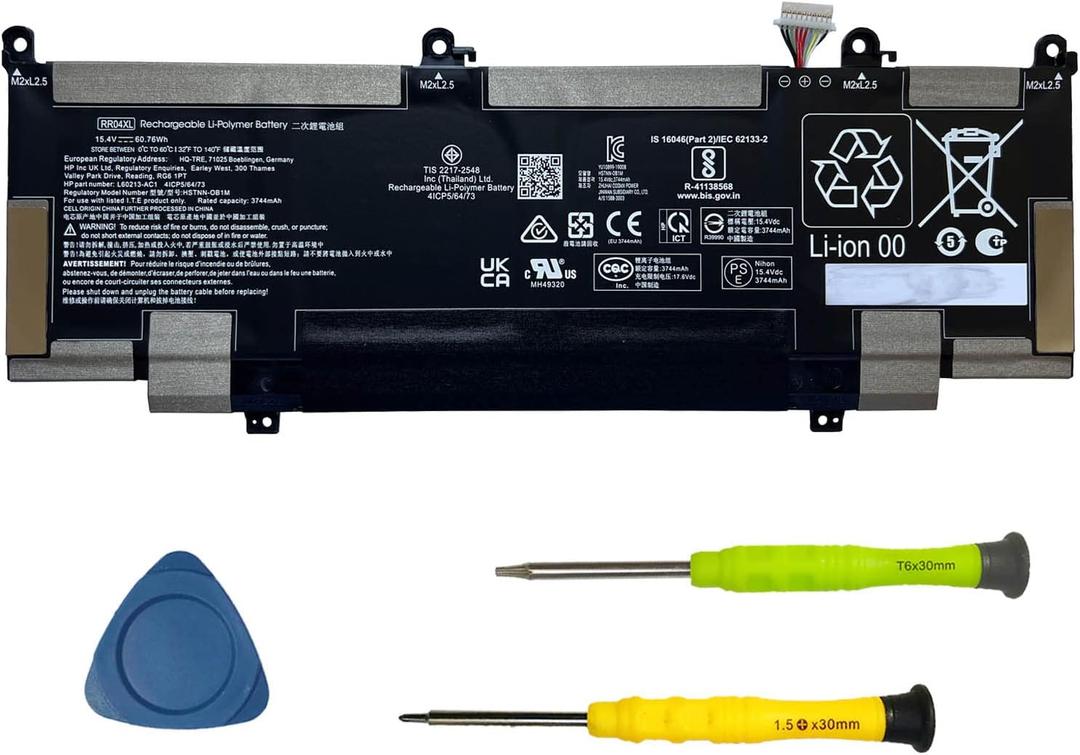RR04XL L28764-005 Laptop Battery Replacement for HP Spectre X360 13-AW 13-AW0000 13-AW0001lm Series Notebook HSTNN-DB9K HSTNN-OB1M L60213-2C1 L60213-AC1 RR04060XL 15.4V 60.76Wh 3744mAh