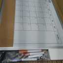 Dry Erase Calendar Whiteboard for Wall, 24"x18" Magnetic Monthly White Board Cork Board Combo, Double Sided, Aluminum Frame, Wall Hanging Wipe Board for Home, Office, School, Dorm