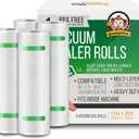 Food Saver Vacuum Sealer Bags, 4 Pack 11" x 25'ft Rolls, Commercial Grade, Meal Prep, Microwave & Freezer Safe, Sous Vide