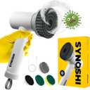 SYNOSHI Electric Spin Scrubber, Power Cleaning Brush with 3 Heads, Cordless Waterproof Shower Scrubber with Dual Speed, Perfect for Cleaning Bathroom, Tile, Cars, Floor. Electric Scrub Brush for tub