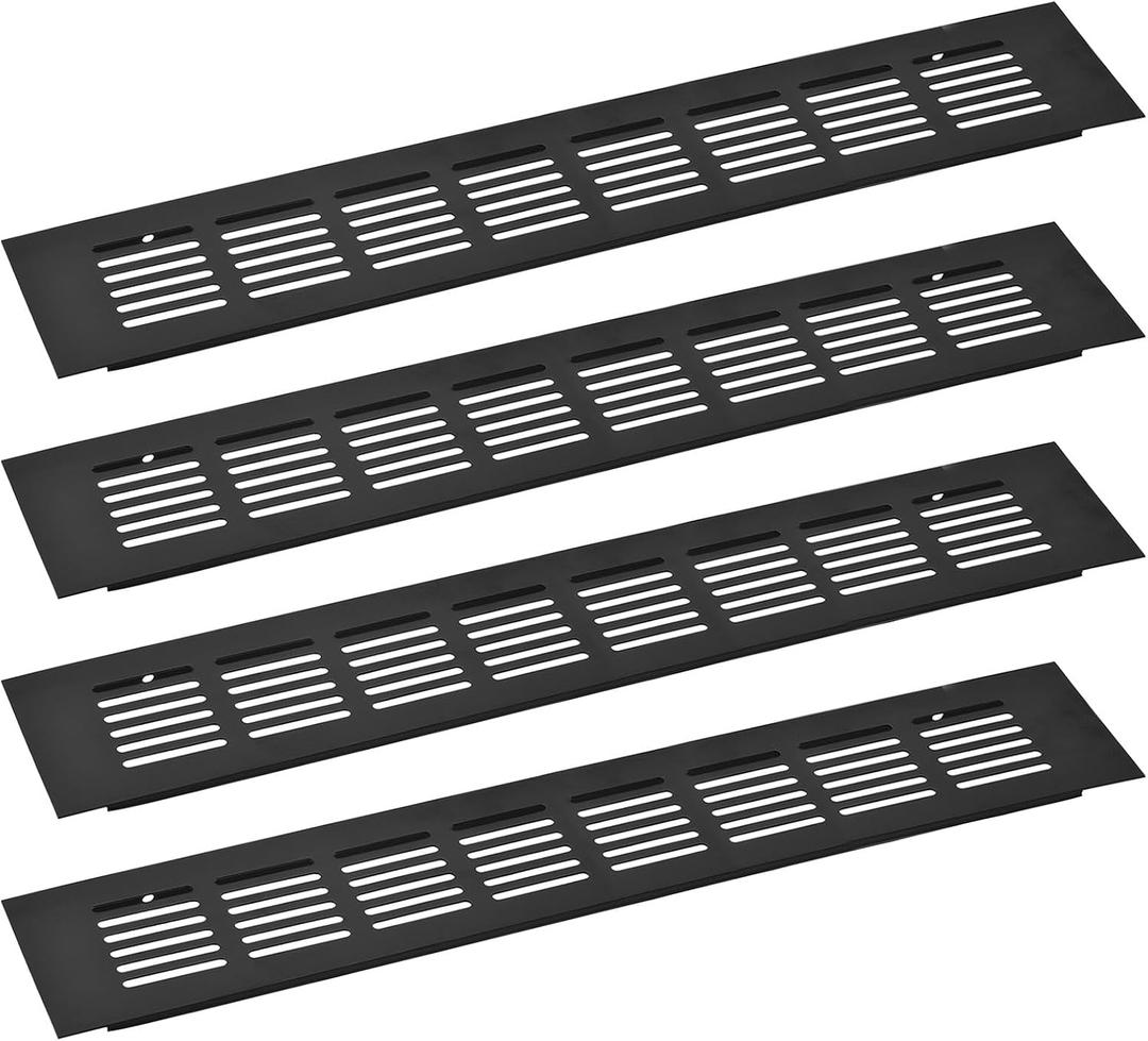 uxcell 4pcs Rectangle Ventilation Grille Aluminum Alloy Mesh Air Vent Cover, 350x60mm