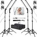 Xuhal 4 Pack LED Photography Lighting Stick Kit Adjustable LED Video Light with 22-63 Tripod 5500k 90 Beads Photoshoot Fill Lights Portable Studio Lighting for Live Streaming CRI 80+