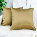 Aiking Home Collection 26x26 Inches Faux Silk Square European Shams, Zipper Closure, Brass (Set of 3)