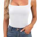 OwnTime Womens Square Neck Tank Tops Dressy Summer Sleeveless Shirts Sexy Going Out Fitted Trendy Tops T Shirts Blouses