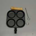 Cast Iron 4-Cup Egg Pan, Small Omelette Pan, Fast Breakfast Pan for Fried Eggs, Pancakes, Sandwich, & Burger, Suitable for Gas Stove and Induction Cooktop, Natural Nonstick with Seasoning, 6.6 inch