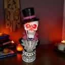 16.5" Halloween Skull Head Decor Statue, Decoration Home Decoration Party Decoration, Skeleton Collection Statue, Halloween Statues, Resin, Mr. Skeleton