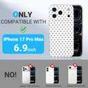 2 x Cute Polka Dot Magnetic Phone Case for iPhone 17 Pro MaxFull-Coverage Lens Protection Shockproof Protective Clear Phone Cover for Women&Girls,Black-White Dot