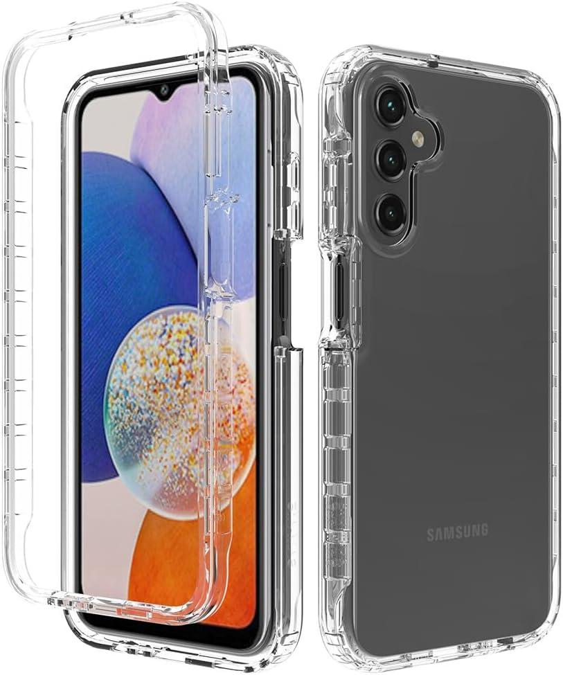 for Samsung Galaxy A15 5G Case, Samsung A15 4G/5G Phone Case with Built-in Screen Protector Clear Slim Back Cover Shockproof Rugged Heavy Duty Bumper Full Body Protective Case, Clear