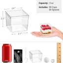 Zezzxu 50 Pack 5 oz Mini Square Dessert Cups with Lids and Spoons, Clear Plastic Parfait Cups Small Shooter Cups for Appetizer Puddings Mousse Ice Cream Fruit