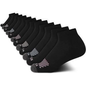 Nautica Womens Quarter Socks - 12 Pack Moisture Control Cushioned Athletic Socks for Women for Sport & Gym Wear (Size: 4-10) (Black Logo)