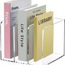 Acrylic Magazine Holder,Clear Desk Organizer with 3 Vertical Compartments,Magazine File Holder Sorter Rack Workspace Organizers for Home Office & Classroom(B5)