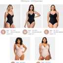 BRABIC Shapewear Bodysuits for Women Tummy Control Shapewear Seamless Deep V-Neck Body Shaper with Built-in Bra(Black, Small)