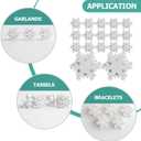 EXCEART 50Pcs Christmas Snowflake Buttons for DIY Crafts White Wooden Snowflake Buttons Embellishments Christmas Tree Ornaments for Winter Party Craft Sewing Home Decor