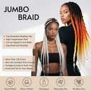 SHUOHAN 6 Packs Ombre Jumbo Braiding Hair Extensions 24 Inch High Temperature Synthetic Fiber Hair Extensions for Box Braids Braiding Hair (Red)