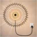 EIGEN Wall Sconce for Boho Wall Decor - Wall Lights for Bedroom and Living Room, Wall Decor for Bedroom & Living Room, Wooden Wall Lamp with E26 Bulb (Plug in)