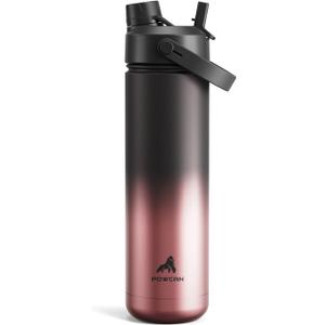 POWCAN 26 oz Insulated Water Bottle with 2-in-1 Straw and Spout Lid, Keep Cold 24H, Leak-Proof, Fits in Car Cup Holder, Stainless Steel Water Bottle for Sports, Travel, Gym, Gift, and School (Queen)