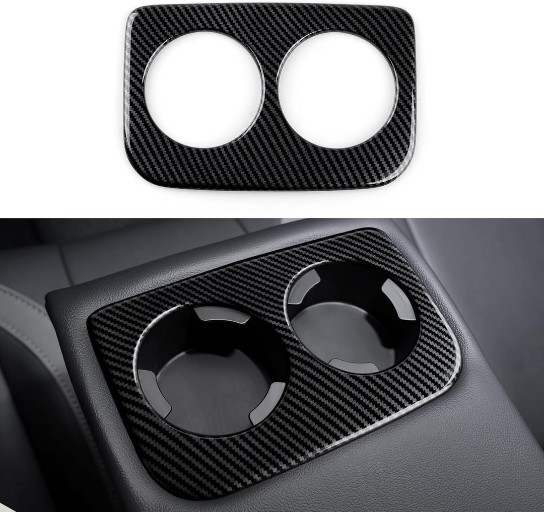 Youtaiche Car Sticker Armrest Rear Water Cup Holder Decal ABS Carbon Fiber Interior Trim Cover for Subaru Crosstrek/Impreza 2024 2025 Accessories