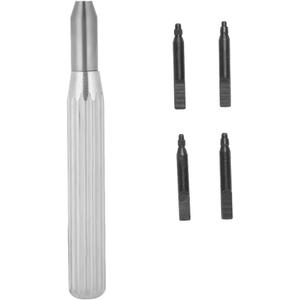 Stainless Steel Watch Case Tube Remover Wristwatch Crown Insert-Tube Removee Tool with 4 Pins for Opener and Closer Man/Lady Watch-Tube Repair Tool