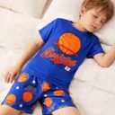 Mikrdoo Boys Pajamas Short Sleeve Summer Cool PJs Set 2-Piece Cozy Sleepwear for Kids Size 6-16 Years