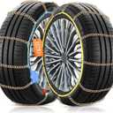 DEDC Auto Lock Snow Tire Chains, 50s Quick Easy, Enhanced Manganese Steel Alloy Endurance Life 650 Mi, Icy and Snowy Road Tire Traction for Car SUV 235 245 255 265 275 Set of 2 (LS1521)