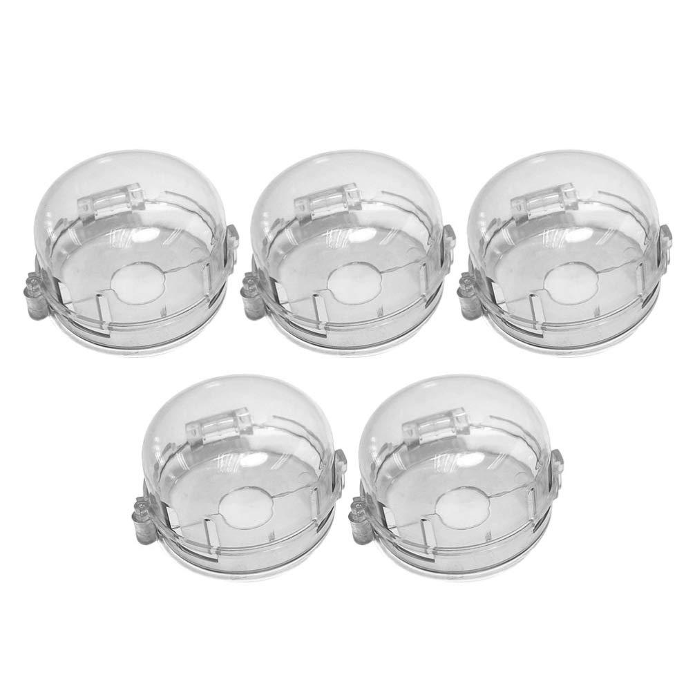 Clear Stove Knob Covers 5pcs Universal Oven Stove Gas Knob Cover Child Safety Children Kitchen Stove Gas Knob Covers Protection Gas Safety Case Stove Knob Case for Kitchen Baby Kid
