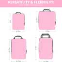 BAGAIL 4 Set/6 Set/8 Set Compression Packing Cubes Travel Accessories Expandable Packing Organizers (Cloth Pattern, 4-Pink)