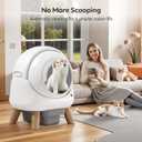 Automatic Litter Box, Self Cleaning Litter Box for Multiple Cats with App Control, Dual Safety Protection, Odor-Free Waste Disposal, Includes Trash Bags, White
