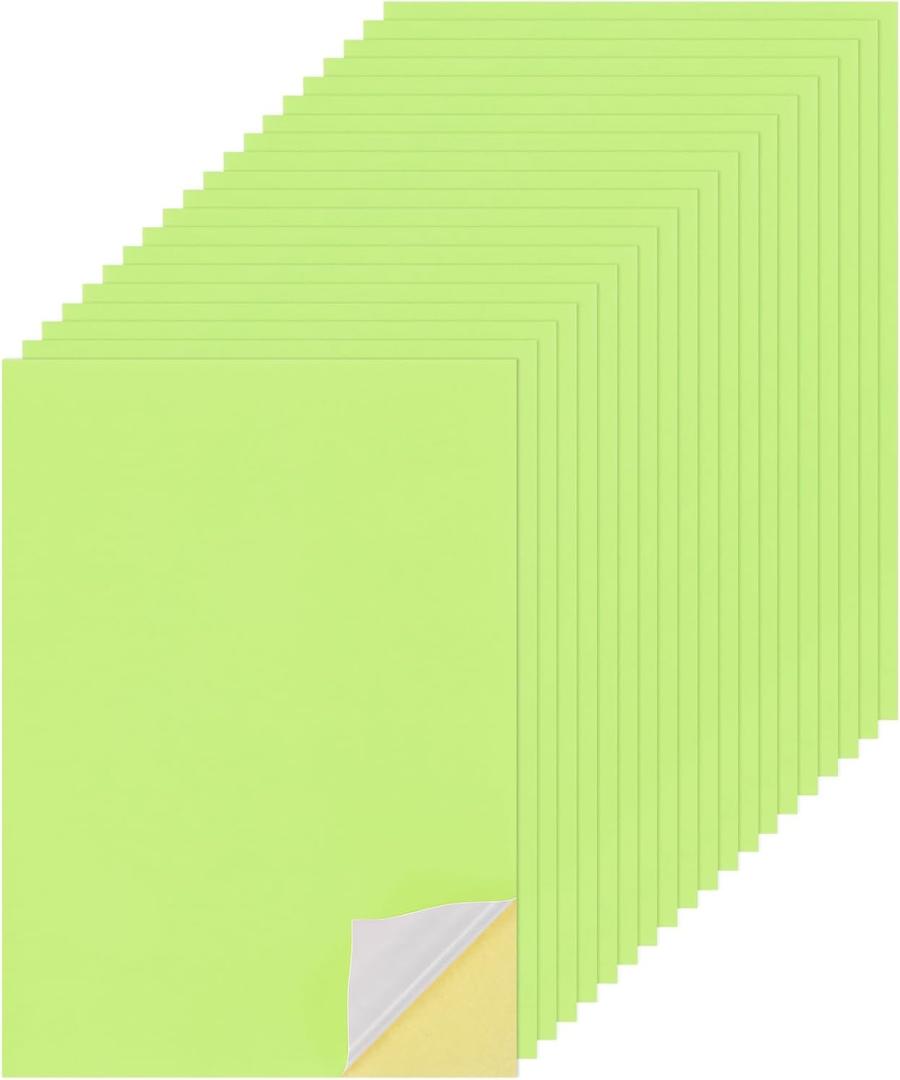 MECCANIXITY 50 Sheets Printable Sticker Paper, 8"x12" A4 Self Adhesive Sticker Backing Paper 250gsm for Craft Scrapbooking Inkjet Printer, Light Green MECCANIXITY 50 Sheets Printable Sticker Paper, 8"x12" A4 Self Adhesive Sticker Backing Paper 250gsm for Craft Scrapbooking Inkjet Printer, Light Green