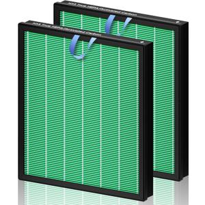 Improvedhand Vital 100S HEPA Replacement Filter Toxin Absorber Compatible With LEVOIT Vital 100S/100S-P Air Purifier, High-Efficiency 3-IN-1 True HEPA and Activated Carbon Filters, Pack of 2, Green