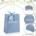 Queekay 36 Pcs Large Welcome Paper Gift Bags with Handle 10.6 x 8.3 x 4 Inches with 36 Tags Wedding Church Party Favor Bridal Gift Bags for Guest Birthday Baby Shower(Classic,Light Blue)