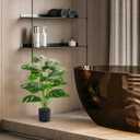 Der Rose 28" Black Pot Fake Monstera Plants, Large Artificial Potted Plants for Indoor & Outdoor Floor Front Porch Modern Decor
