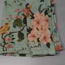 Green Farmhouse Floral Bird Linen Curtains 63 Inch 2 Panels Back Tab for Living Room Light Filtering Semi Sheer Boho Leaf Flower Pattern Seafoam Green Window Drapes for Dining Room Bathroom Kitchen