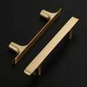 Amerdeco 10 Pack Brushed Brass Cabinet Pulls 3 Inch(76MM) Hole Centers Kitchen Cabinet Handles Cabinet Hardware Cupboard Handles Drawer Pulls ZH028